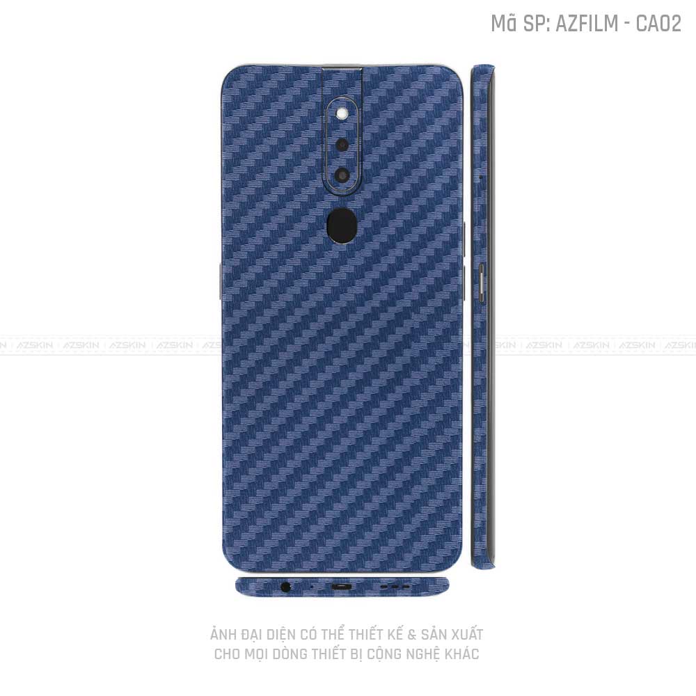 Miếng Dán Skin Điện Thoại OPPO F Series Vân Carbon Xanh | CA02