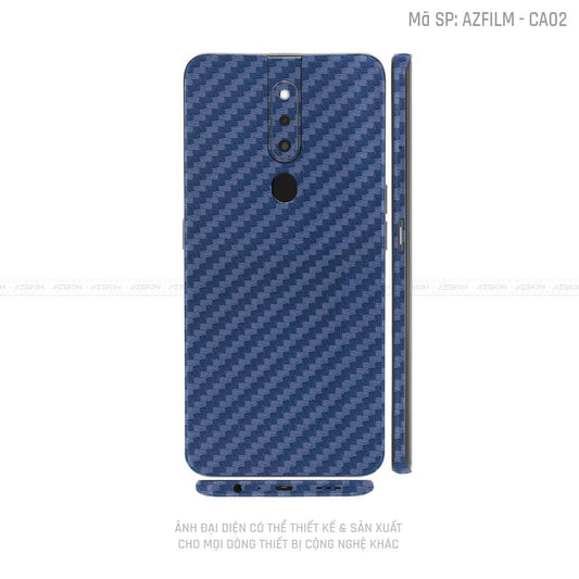 Miếng Dán Skin Điện Thoại OPPO F Series Vân Carbon Xanh | CA02