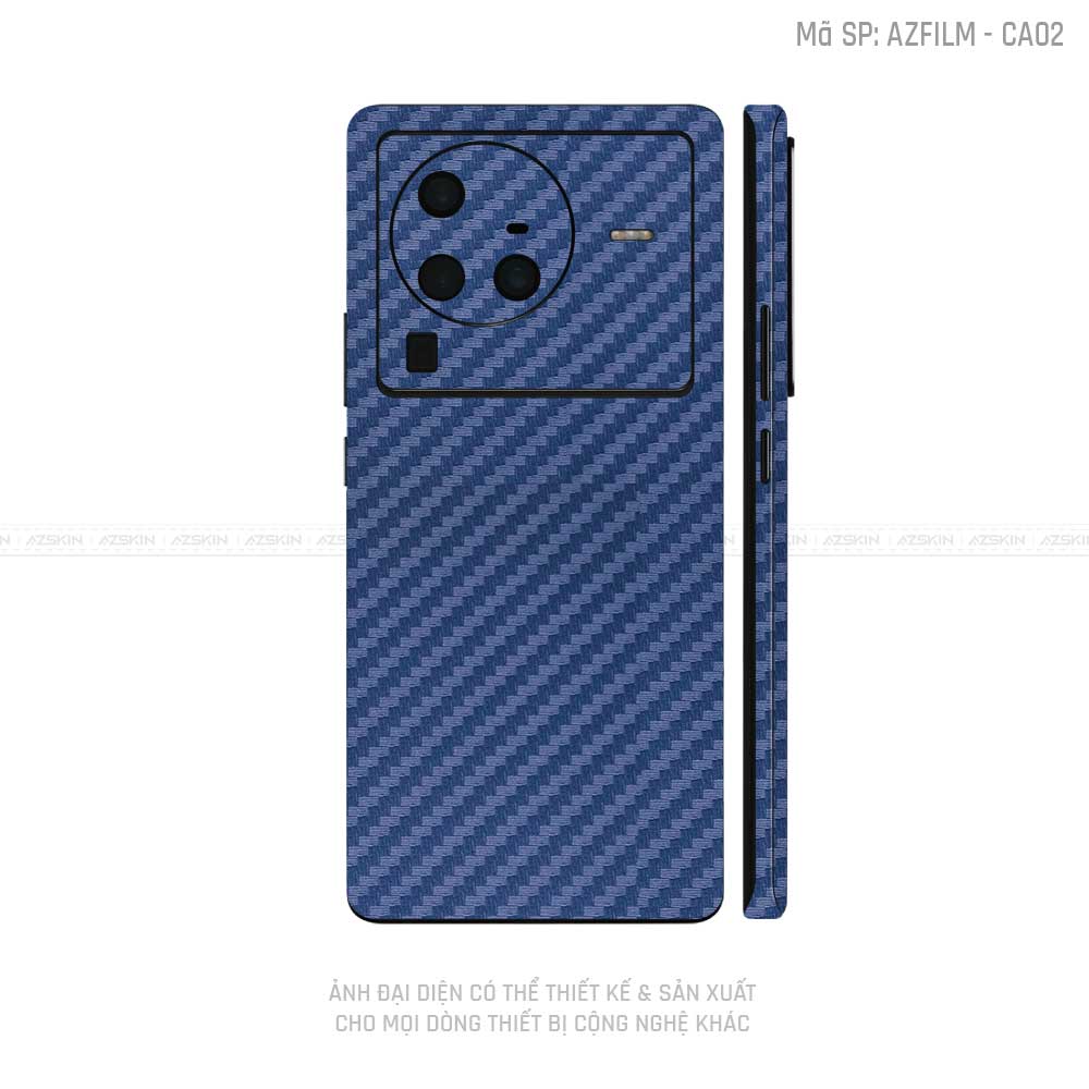 Dán Skin Vivo X Series Vân Carbon Xanh | CA02