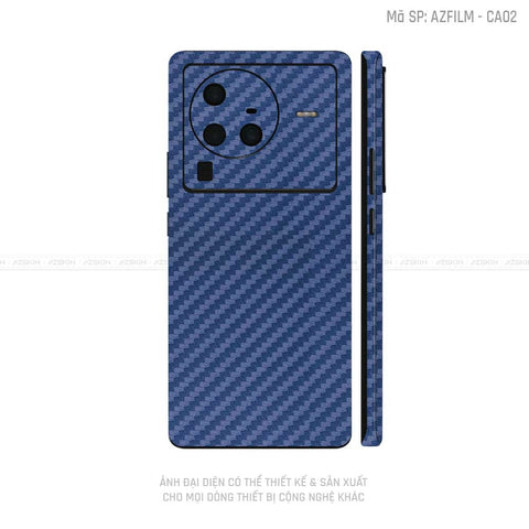 Dán Skin Vivo X Series Vân Carbon Xanh | CA02