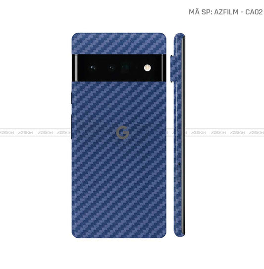 Dán Skin Google Pixel 6 Series Vân Carbon Xanh | CA02