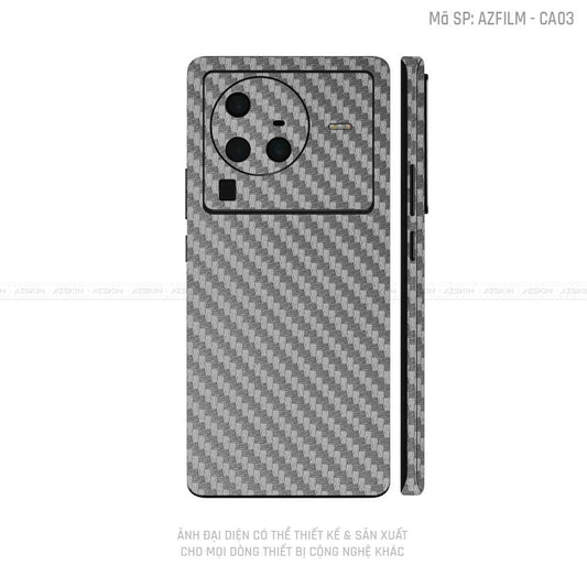 Dán Skin Vivo X Series Vân Carbon Xám | CA03