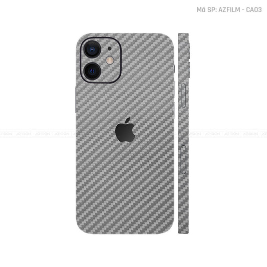 Dán Skin IPhone 12 Series Vân Carbon Xám | CA03