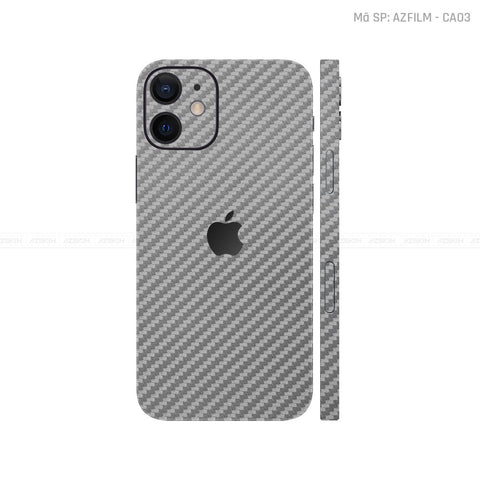 Dán Skin IPhone 12 Series Vân Carbon Xám | CA03