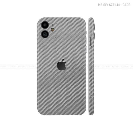 Dán Skin IPhone 11 Series Vân Carbon Xám | CA03