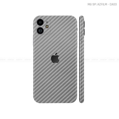 Dán Skin IPhone 11 Series Vân Carbon Xám | CA03