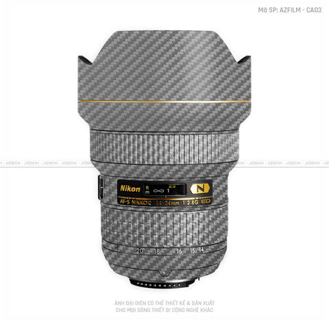 Dán Skin Ống Kính Nikon Vân Nổi Carbon Xám | AZFILM-CA03