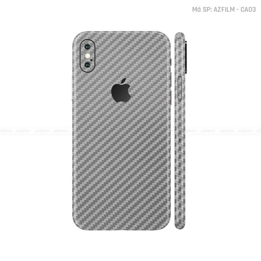 Dán Skin IPhone X Series Vân Carbon Xám | CA03