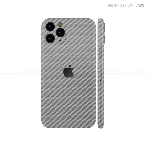Dán Skin IPhone 11 Series Vân Carbon Xám | CA03