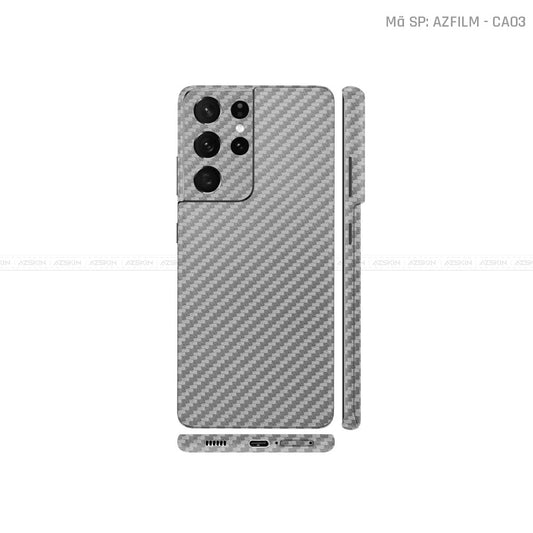 Dán Skin Galaxy S21 Series Vân Carbon Xám | CA03