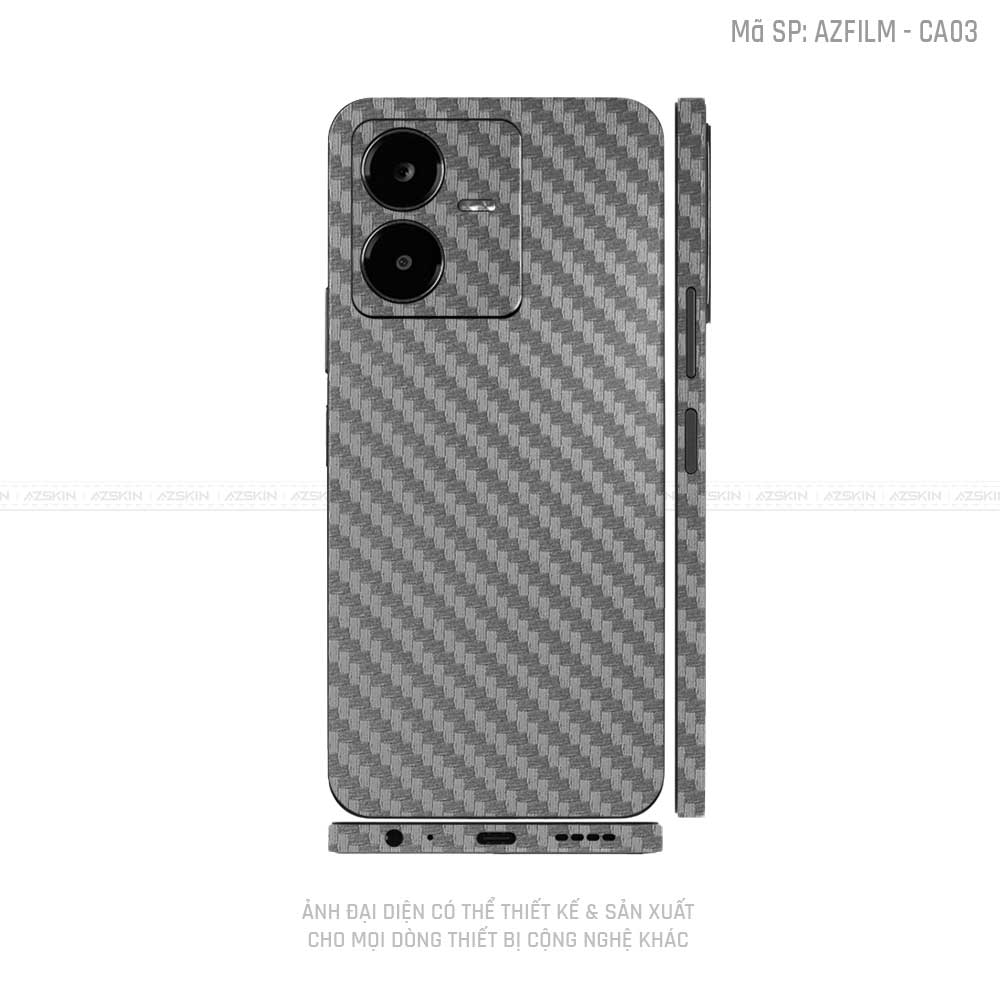 Dán Skin Vivo Y Series Vân Carbon Xám | CA03