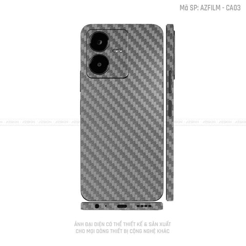 Dán Skin Vivo Y Series Vân Carbon Xám | CA03
