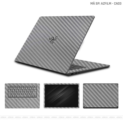 Dán Skin Laptop Razer Vân Carbon Xám | CA01