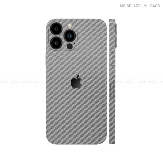 Dán Skin IPhone 12 Series Vân Carbon Xám | CA03
