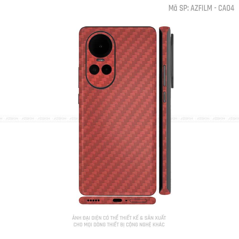 Dán Skin Điện Thoại OPPO Reno Series Vân Carbon Đỏ | CA04