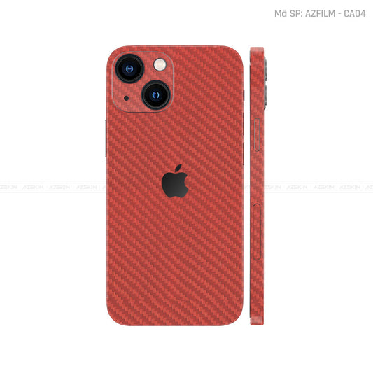 Dán Skin IPhone 14 Series Vân Carbon Đỏ | CA04