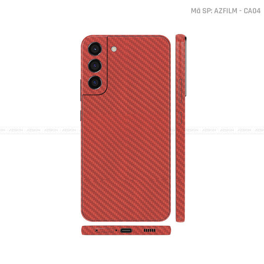 Dán Skin Galaxy S22 Series Vân Carbon Đỏ | CA04