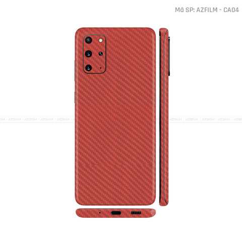 Dán Skin Galaxy S20 Series Màu Carbon Đỏ | CA04