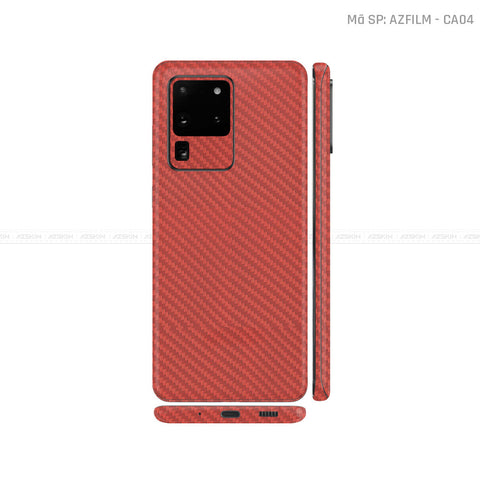 Dán Skin Galaxy S20 Series Màu Carbon Đỏ | CA04