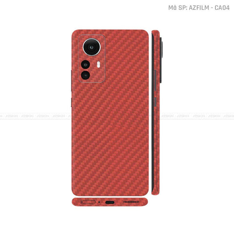Dán Skin Xiaomi 12 Series Màu Carbon Đỏ | CA04