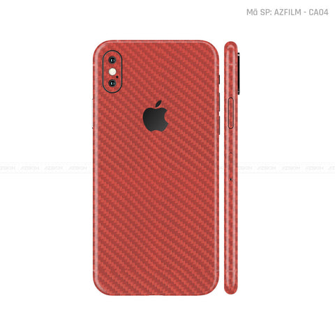 Dán Skin IPhone X Series Vân Carbon Đỏ | CA04