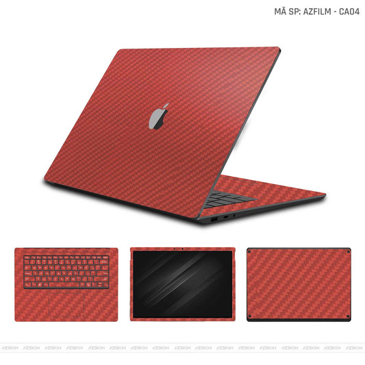 Dán Skin Macbook Vân Carbon Đỏ | AZFILM-CA04