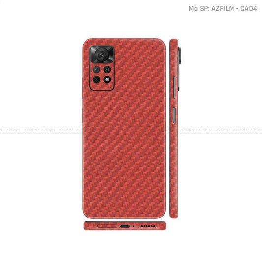 Dán Skin Xiaomi Redmi Note 11 Series Màu Đỏ Carbon | CA04