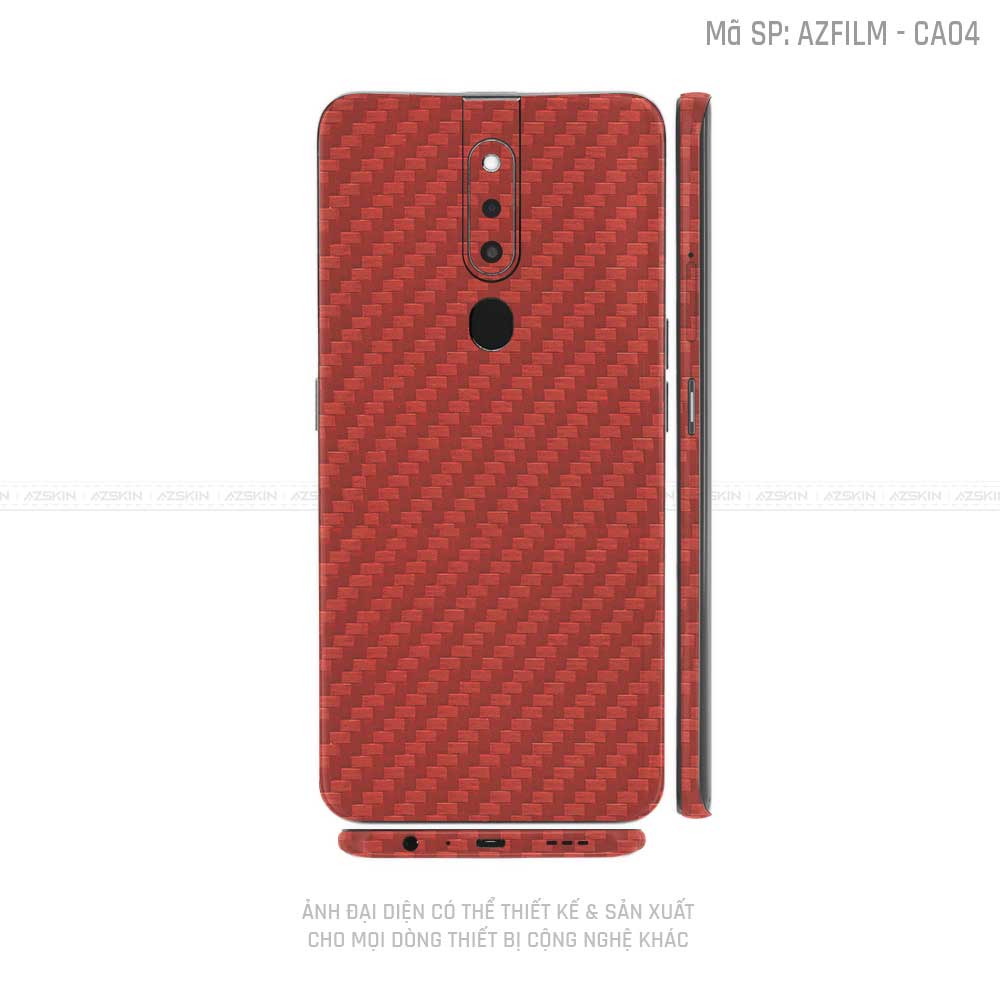 Miếng Dán Skin Điện Thoại OPPO F Series Vân Carbon Đỏ | CA04