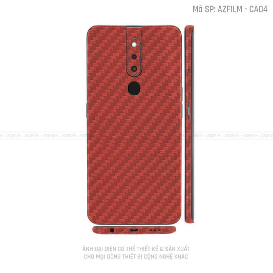 Miếng Dán Skin Điện Thoại OPPO F Series Vân Carbon Đỏ | CA04