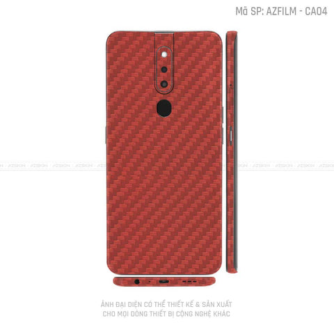 Miếng Dán Skin Điện Thoại OPPO F Series Vân Carbon Đỏ | CA04