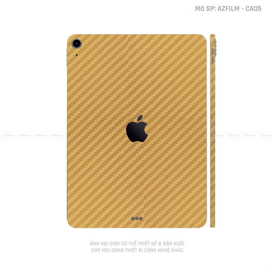 Dán Skin IPad Mini Series Vân Carbon Vàng Đồng | CA05