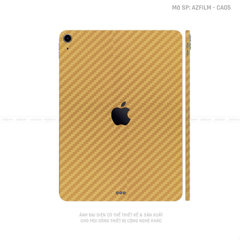 Dán Skin IPad Mini Series Vân Carbon Vàng Đồng | CA05