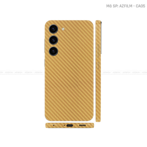 Dán Skin Samsung Galaxy S24 Series Vân Carbon Vàng | CA05