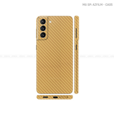 Dán Skin Galaxy S21 Series Vân Carbon Vàng | CA05