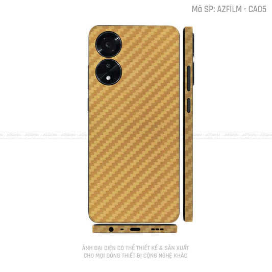 Miếng Dán Skin Điện Thoại OPPO A Series Màu Carbon Vàng | CA05