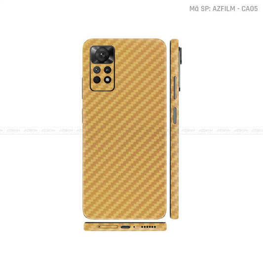 Dán Skin Xiaomi Redmi Note 11 Series Màu Vàng Carbon | CA05