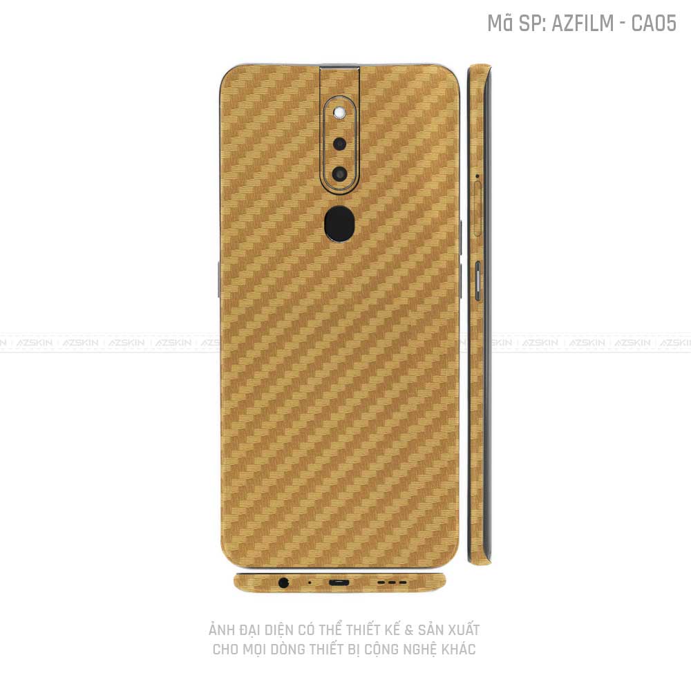 Miếng Dán Skin Điện Thoại OPPO F Series Vân Carbon Vàng | CA05