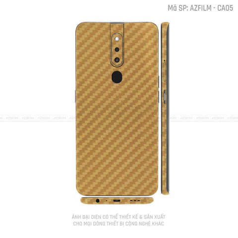 Miếng Dán Skin Điện Thoại OPPO F Series Vân Carbon Vàng | CA05