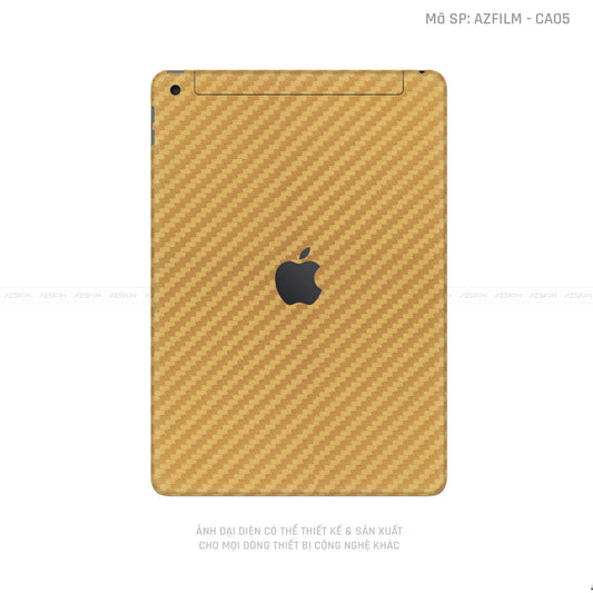 Dán Skin IPad Gen Series Vân Carbon Vàng | CA05
