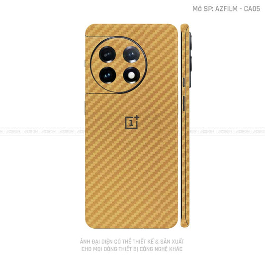 Dán Skin Oneplus Ace Series Vân Carbon Vàng | CA05