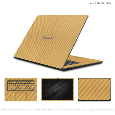 Dán Skin Laptop Gigabyte Vinyl Series Màu Carbon Vàng | CA05