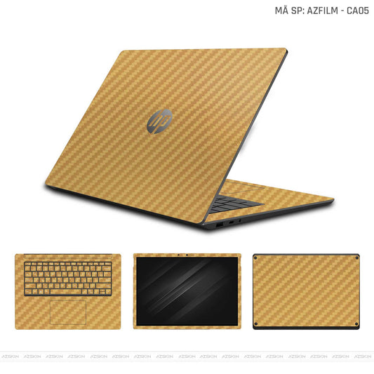 Dán Skin Laptop HP Vân Carbon Vàng | CA05