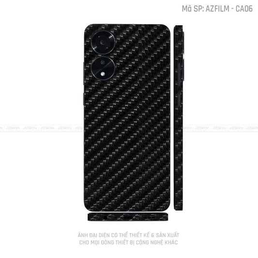 Miếng Dán Skin Điện Thoại OPPO A Series Màu Carbon Đen | CA06