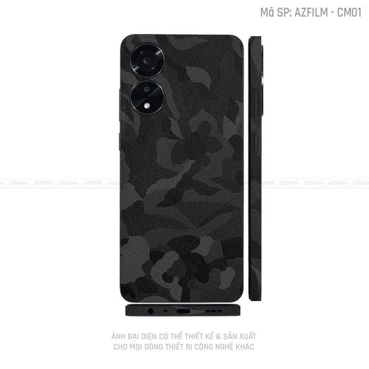 Miếng Dán Skin Điện Thoại OPPO A Series Màu Camo Đen | CM01