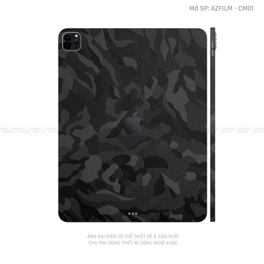 Dán Skin IPad Air Series Vân Camo Đen | CM01