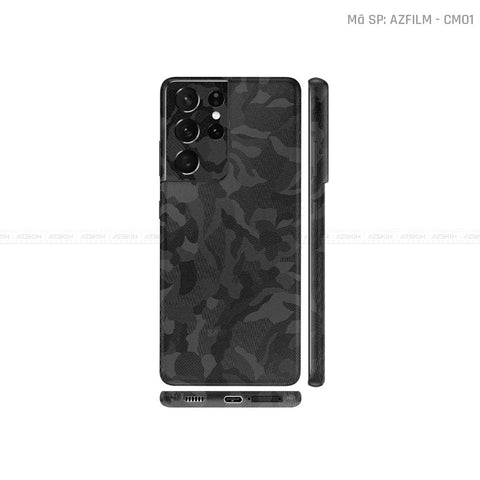 Dán Skin Galaxy S21 Series Vân Camo Đen | CM01