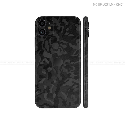 Dán Skin IPhone 11 Series Vân Camo Đen | CM01