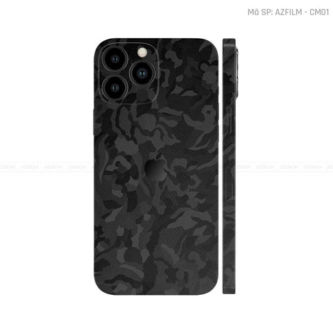 Dán Skin IPhone 16 Series Vân Camo Đen | CM01