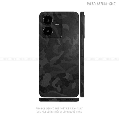 Dán Skin Vivo Y Series Vân Camo Đen | CM01