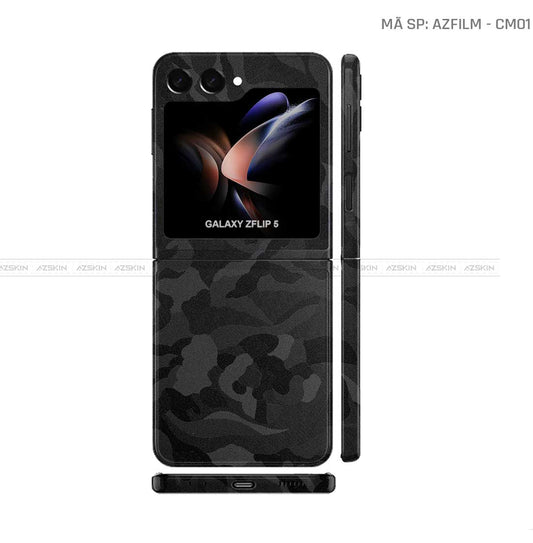 Dán Skin Galaxy Z Flip 7 Vân Camo Đen | CM01